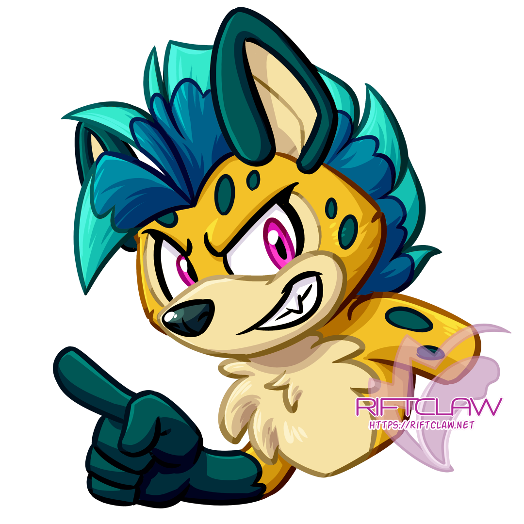 Rush, an anthropomorphic hyena.