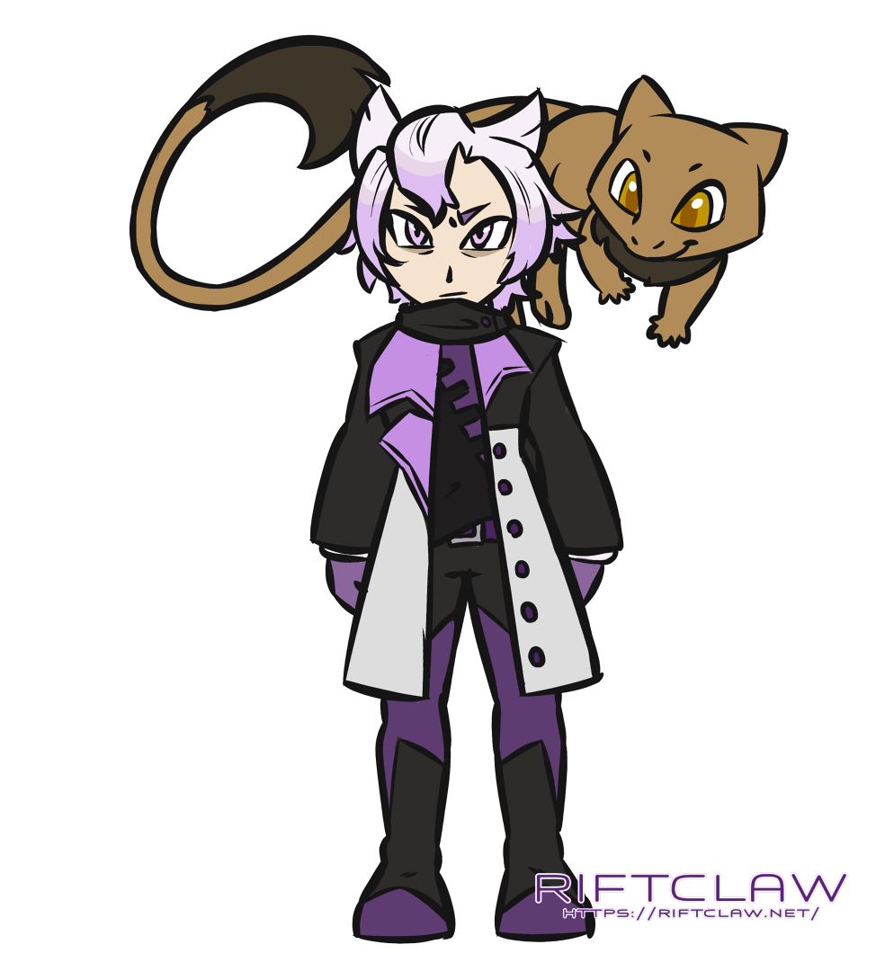 Cain Maple in mew form bothering ihavenomouth's Zwei in human form.