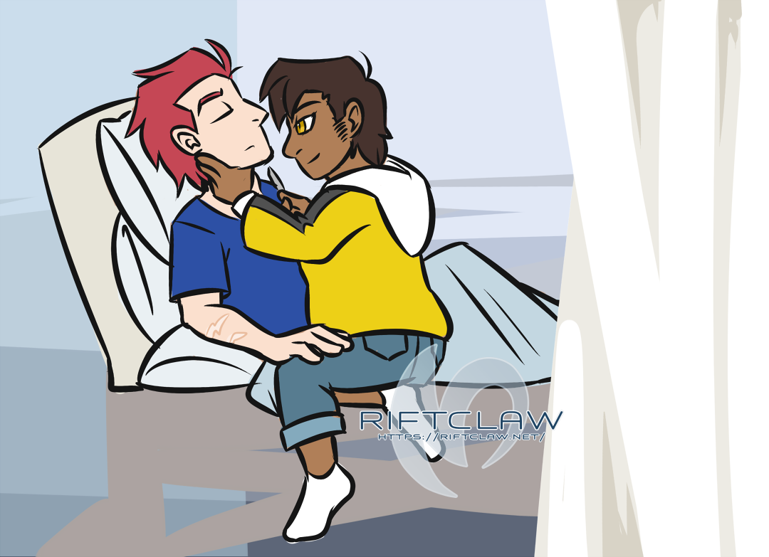 Intricate grooming rituals in the hospital ward. Art by Blake!